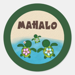 JONGEN Zee SCHILDPAD Baby shower (Honu) 02B Mahalo Ronde Sticker