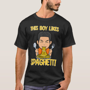 Jongen ziet Spaghetti Italy Noodles Food Chef T-shirt