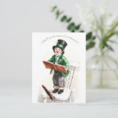 Jongen zingt Iers liedje  St Patrick's Day Briefkaart (Staand voorkant)