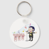 Jongen zingt met drie varkens koor sleutelhanger (Voorkant)