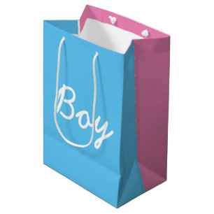 Jongenmeisje laat baby shower roze blauw zien medium cadeauzakje