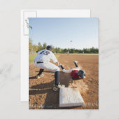 Jongens (10-11) die honkbal spelen briefkaart (Voorkant / Achterkant)