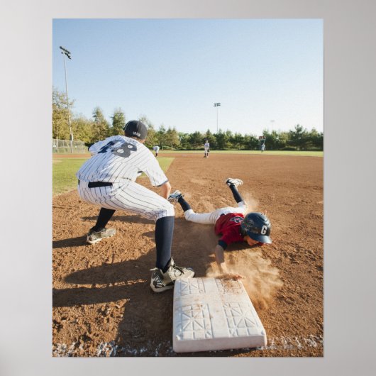 Jongens (10-11) die honkbal spelen poster (Voorkant)