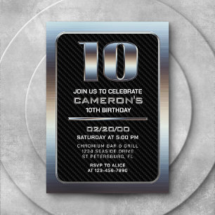 Jongen's 10e verjaardag uitnodiging