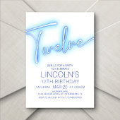 Jongens 12e Neon Pool Verjaardag Kaart