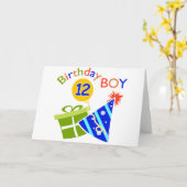 Jongens 12e verjaardag kaart (Gele Bloem)