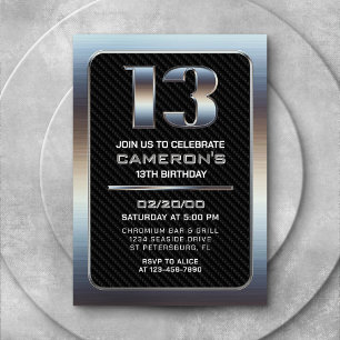 Jongen's 13e verjaardag uitnodiging