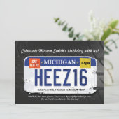 Jongens 16e verjaardag Michigan Uitnodiging (Staand voorkant)