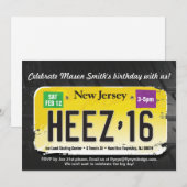 Jongen's 16e verjaardag New Jersey Kaart (Voorkant / Achterkant)