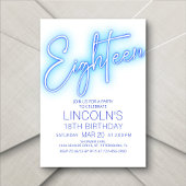 Jongens 18e Neon Pool Verjaardag Kaart