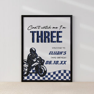 Jongens 3e Motorcross Dirt Bike Verjaardag Poster