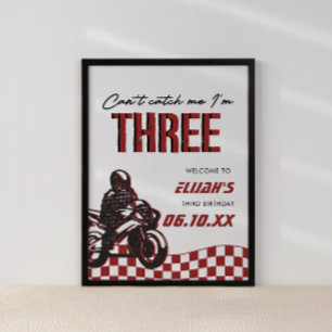 Jongens 3e Motorcross Dirt Bike Verjaardag Poster
