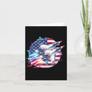 Jongens 4 juli Amerikaanse Vlag Gevechtsvliegtuig Kaart