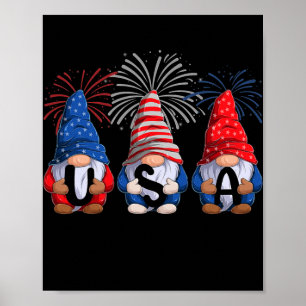 Jongens 4 juli Gnomes Patriotic Gnomes American Poster