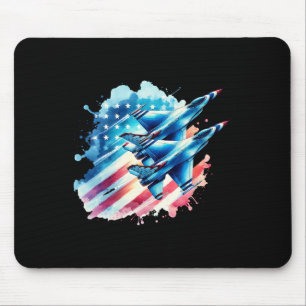Jongens 4th of July Amerikaanse Vlag Fighter Jet 2 Muismat