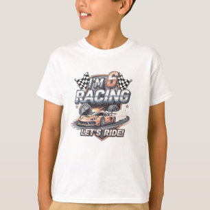 Jongens 6e verjaardag raceauto outfit – Laten we r T-shirt