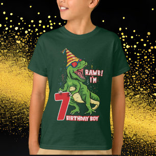 jongens 7th Birthday dinosaur T-shirt