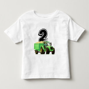 Jongens aangepaste groene tractor 2e verjaardag kinder shirts