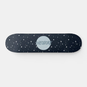 Jongens aangepaste naam maansterren ruimte kinder skateboard