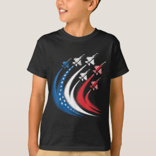 Jongens Amerikaanse Vlag Gevechtsvliegtuig Kindere T-shirt
