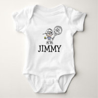 Jongens baby bodysuit met leuke tennis cartoon