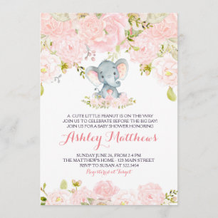 Jongens Baby Elephant Baby Shower Invitations Kaart