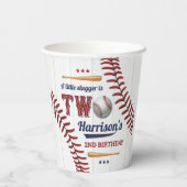Jongens Baseball 2e verjaardag Papieren Bekers (Achterkant)