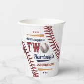 Jongens Baseball 2e verjaardag Papieren Bekers (Voorkant)
