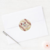 Jongens  Baseball Baby shower Ronde Sticker (Envelop)