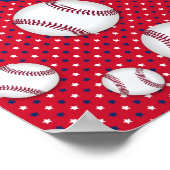 Jongens Baseball Rood Wit Blauw Aangepaste Foto w  Poster (Hoek)