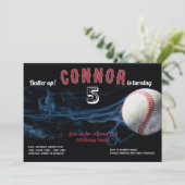 Jongens Baseball verjaardag uitnodiging (Staand voorkant)