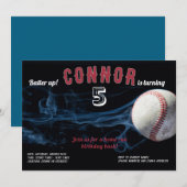 Jongens Baseball verjaardag uitnodiging (Voorkant / Achterkant)