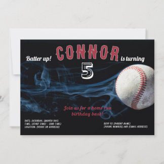 Jongens Baseball verjaardag uitnodiging