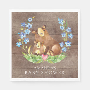 Jongens Beer Baby shower Papieren servetten