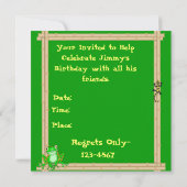 Jongen's Birthday Lion Invitations Kaart (Achterkant)