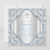 Jongens blauw witte engel jongen baby doop kaart (Achterkant)