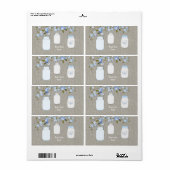 Jongens Blauwe Jute Metselwerk Pot Waterfles Label (Full Sheet)