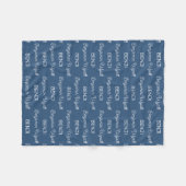 Jongens Blauwe Persoonlijke Script Naam Fleece Deken (Voorkant (Horizontaal))