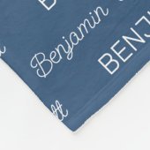 Jongens Blauwe Persoonlijke Script Naam Fleece Deken (Hoek)