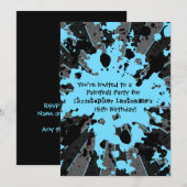 Jongens blauwe verjaardag kaart (Voorkant / Achterkant)