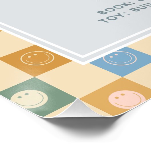 Jongens Blue Cool Dude eerste jaar verjaardag mijl Perfect Poster (Hoek)