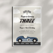 Jongens Blue Race Auto Verjaardagsfeest Kaart