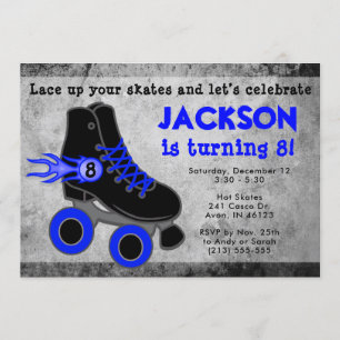 Jongen's Blue Roller Schaats Extreme Birthday Kaart