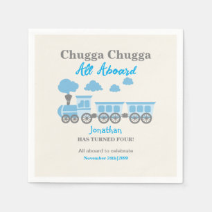 Jongens Blue Train Elke Leeftijd Verjaardagsfeest Servet