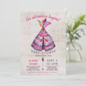Jongens Boho TeePee Baby Shower-uitvindingen Kaart (Staand voorkant)