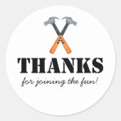 Jongens Bouwer Ronde Sticker (Voorkant)