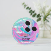 Jongens BOWLING BAL, bowlen, Glow verjaardagsfeest Kaart (Staand voorkant)