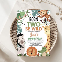 Jongens Brown Green Born Two Be Wild 2e verjaardag
