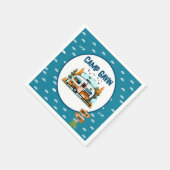 Jongens  camper outdoor camping verjaardag servet (Hoek)