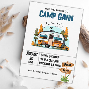 Jongens Camping Avontuur Verjaardag Slumber Party Kaart